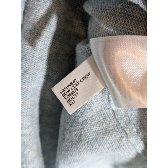 Banana Republic Blue Bow Cuff Sweater XXS Petite Merino Cashmere Coquette - Picture 7 of 9